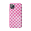 Pink Gingham - Essential Phone Case - Lightweight Protective Cover