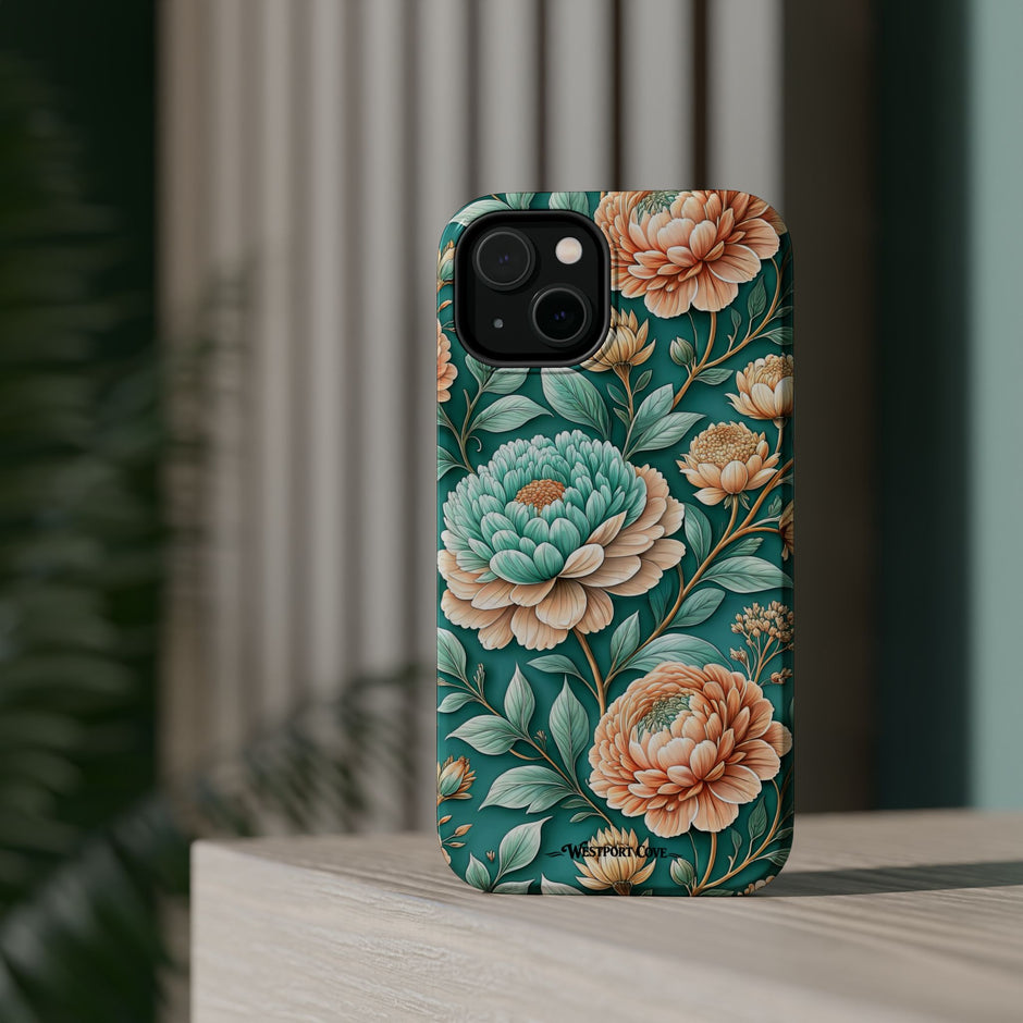 Teal Peony - Extreme MagSafe Phone Case