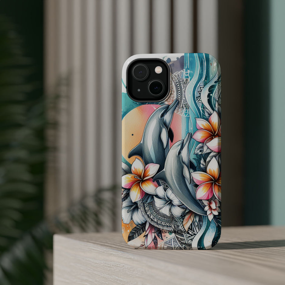 Dolphin Floral Extreme Impact MagSafe Phone Case
