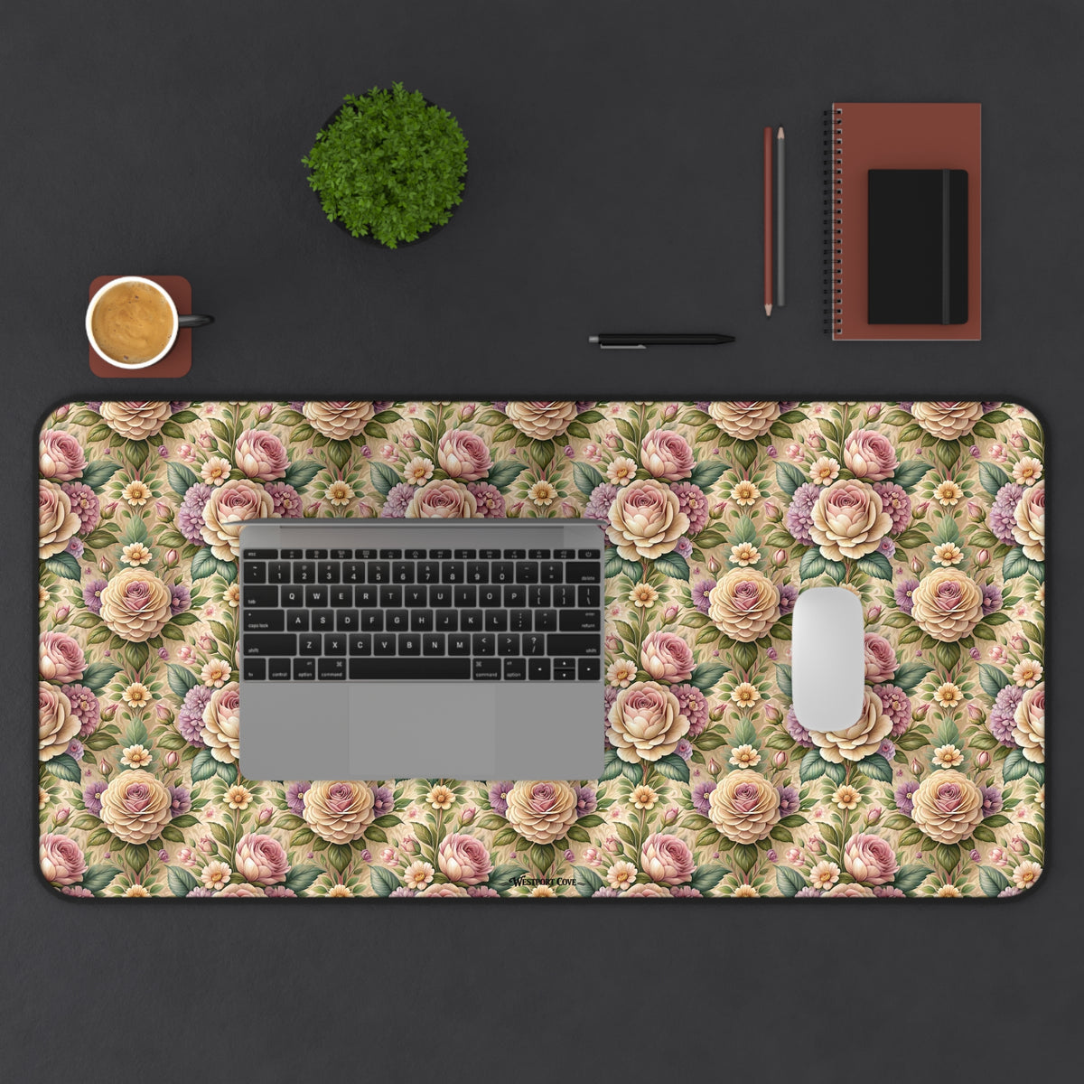 Best Buds Desk Mat — Floral Mousepad for Office & Home