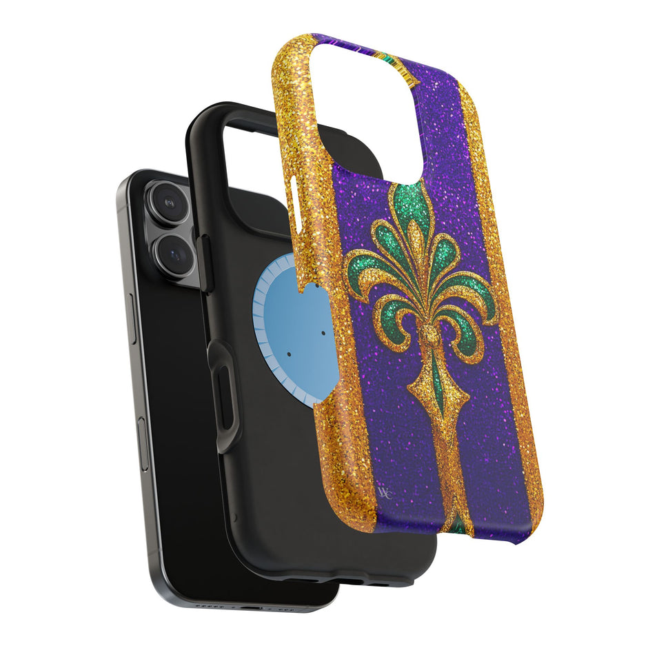 Mardi Gras Glitter Fleur - Extreme Impact MagSafe Phone Case