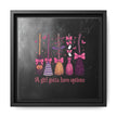 Halloween Broom Canvas Print — “A Girl Gotta Have Options” Framed Wall Art