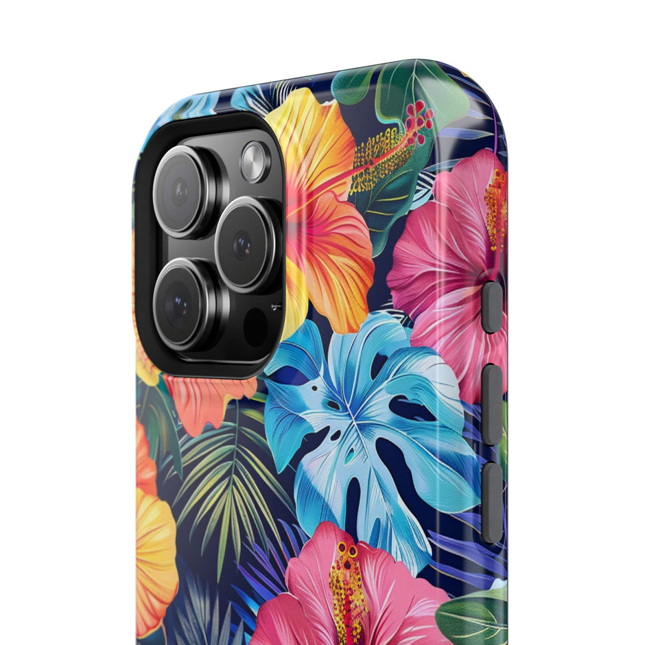 Tropical Hibiscus Extreme Impact MagSafe Phone Case: Uniting Style and Robust Protection