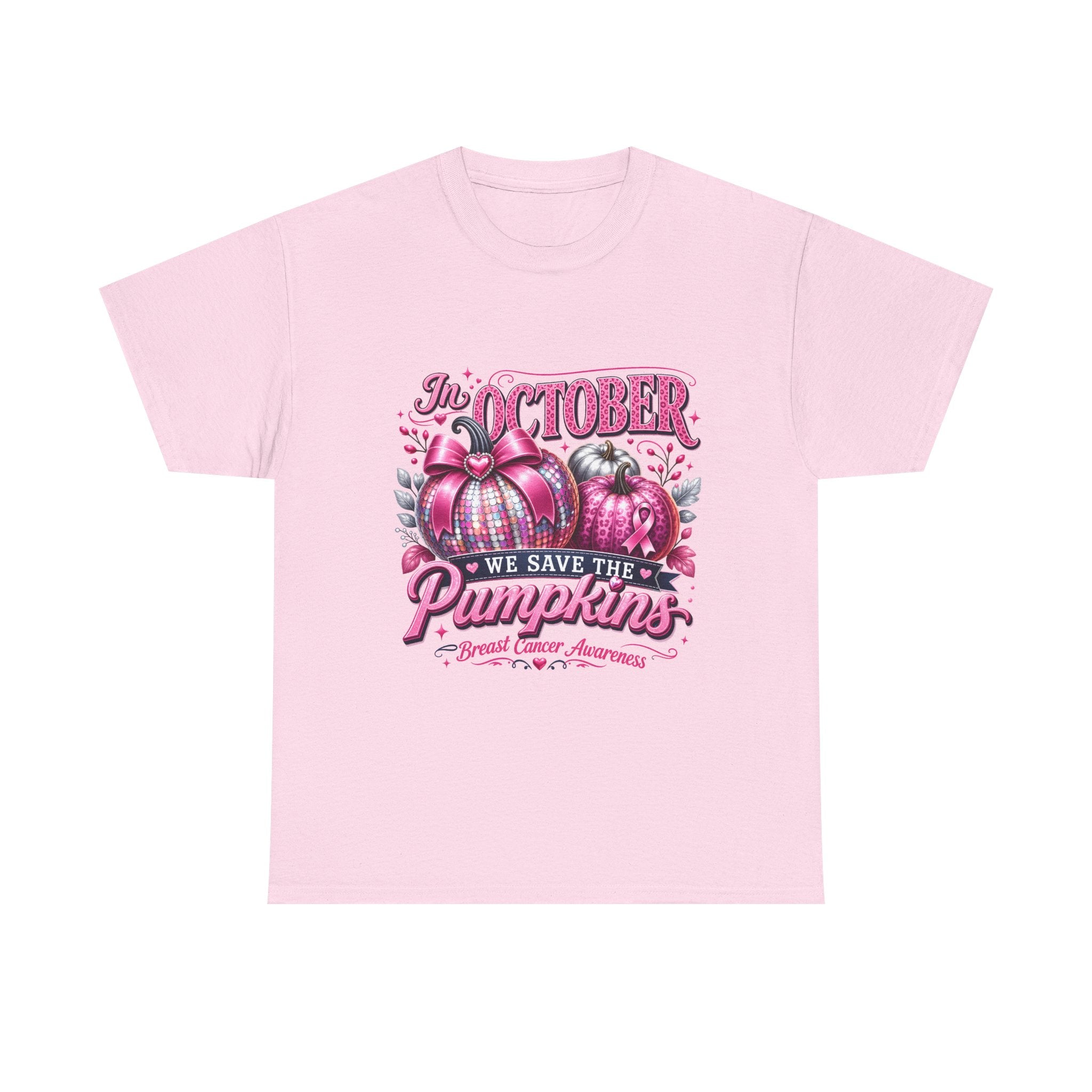 October Breast Cancer Awareness Pumpkin Tee — 