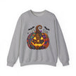 Halloween Jack-O'-Lantern Sweatshirt — Colorful Patterned Pumpkin Crewneck