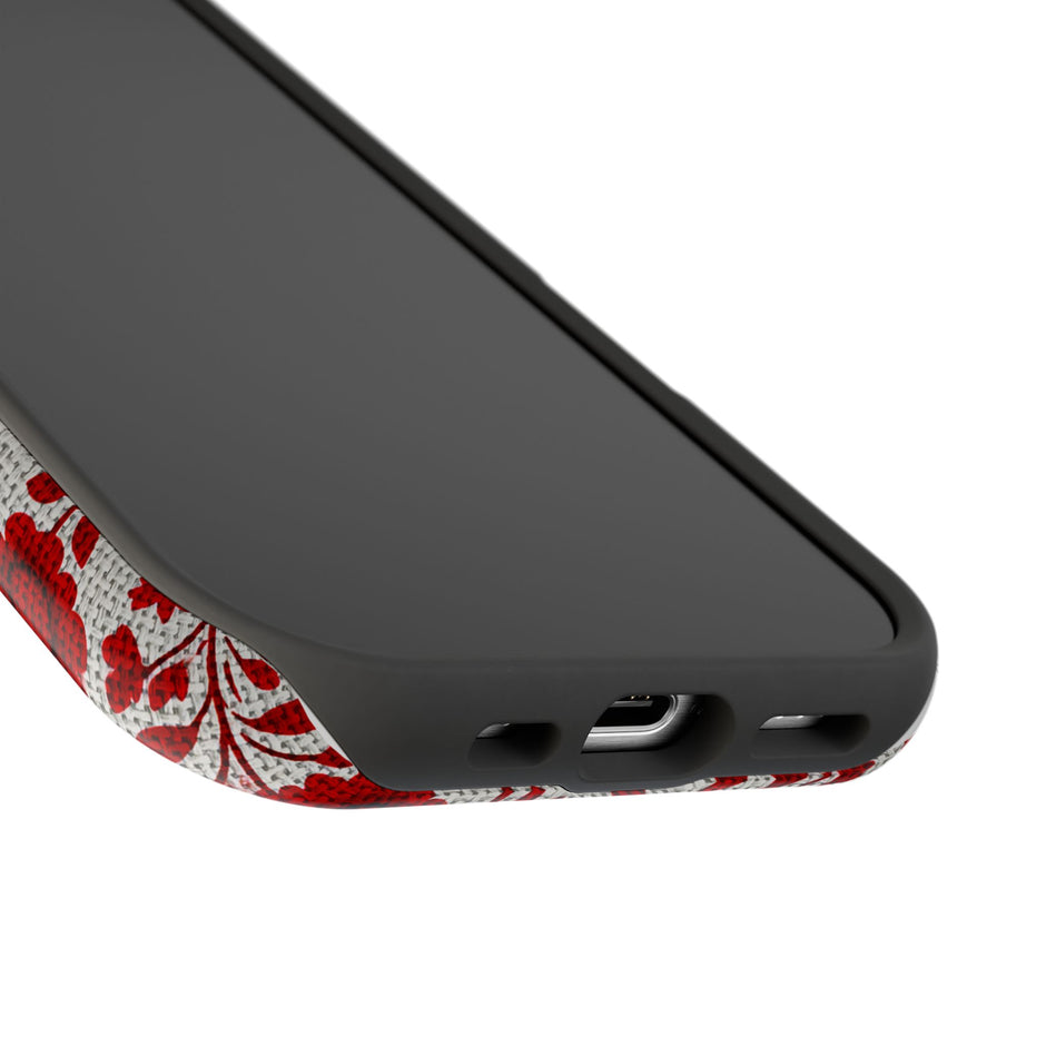 Red Scandi Floral - Extreme Impact MagSafe Phone Case