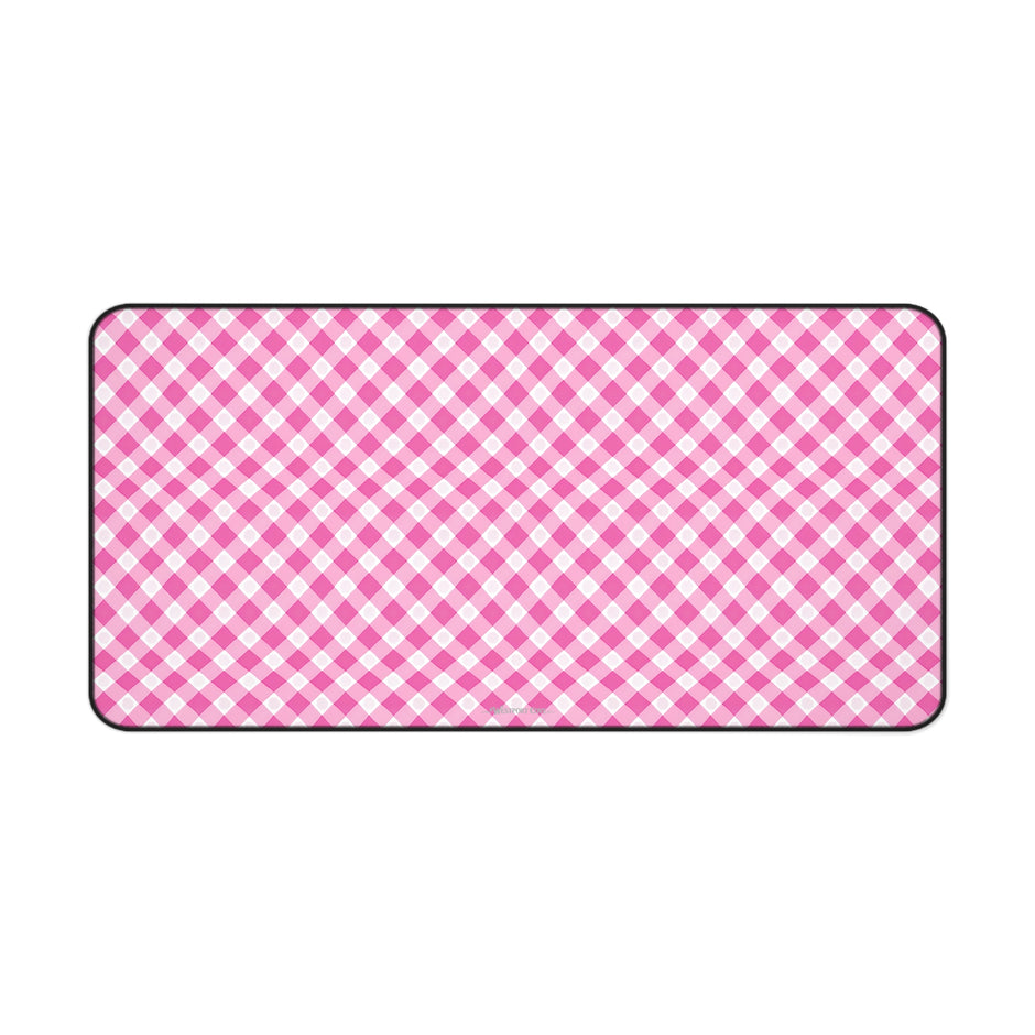 Pink Gingham - Launch Pad - Desk Mat