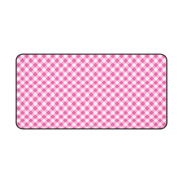 Pink Gingham - Launch Pad - Desk Mat