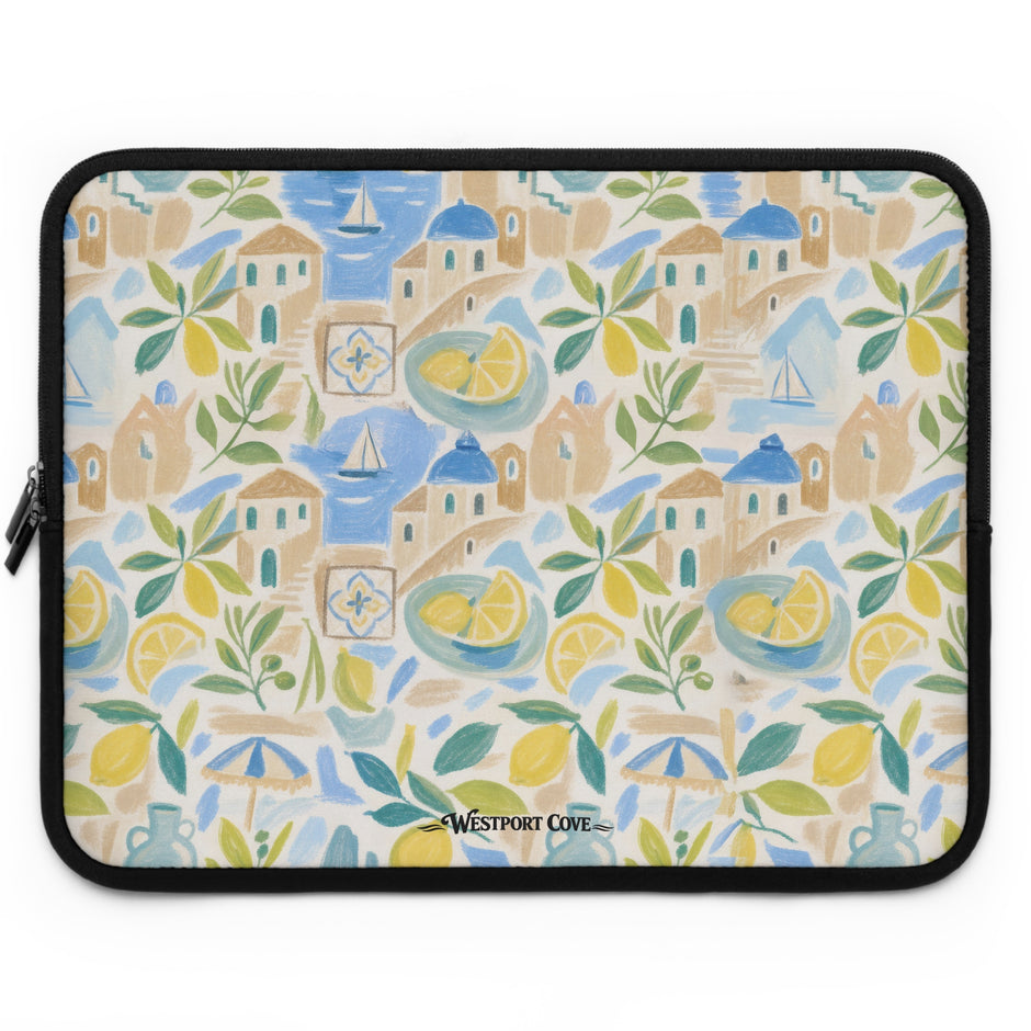 Mediterranean Lemon Laptop Sleeve & Seaside Pattern