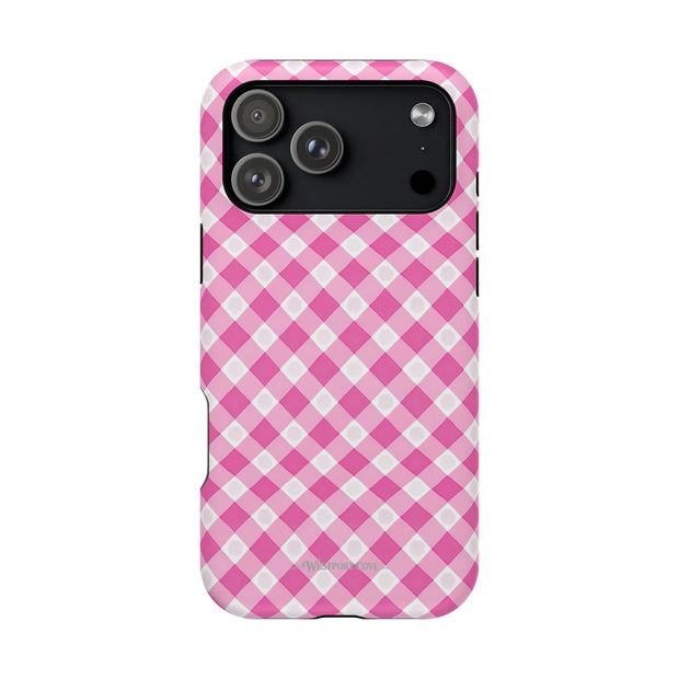 Pink Gingham - Extreme Impact MagSafe Phone Case