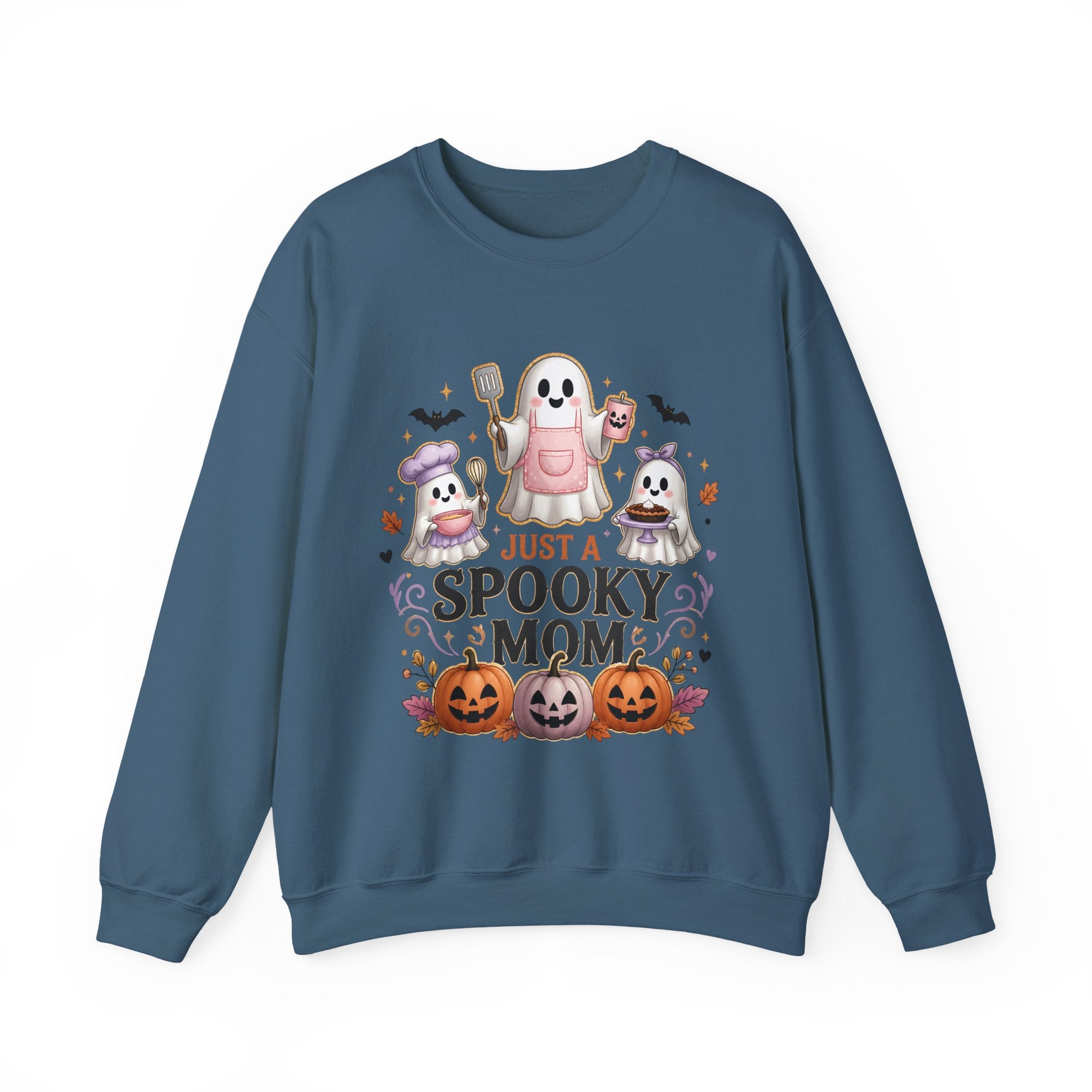 Spooky Mom Crewneck Sweatshirt – Cute Halloween Ghosts & Pumpkins