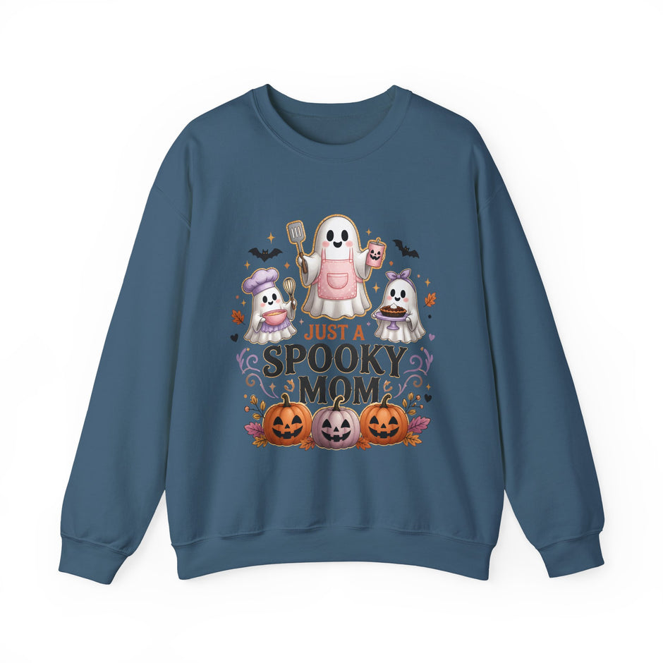 Spooky Mom Crewneck Sweatshirt – Cute Halloween Ghosts & Pumpkins