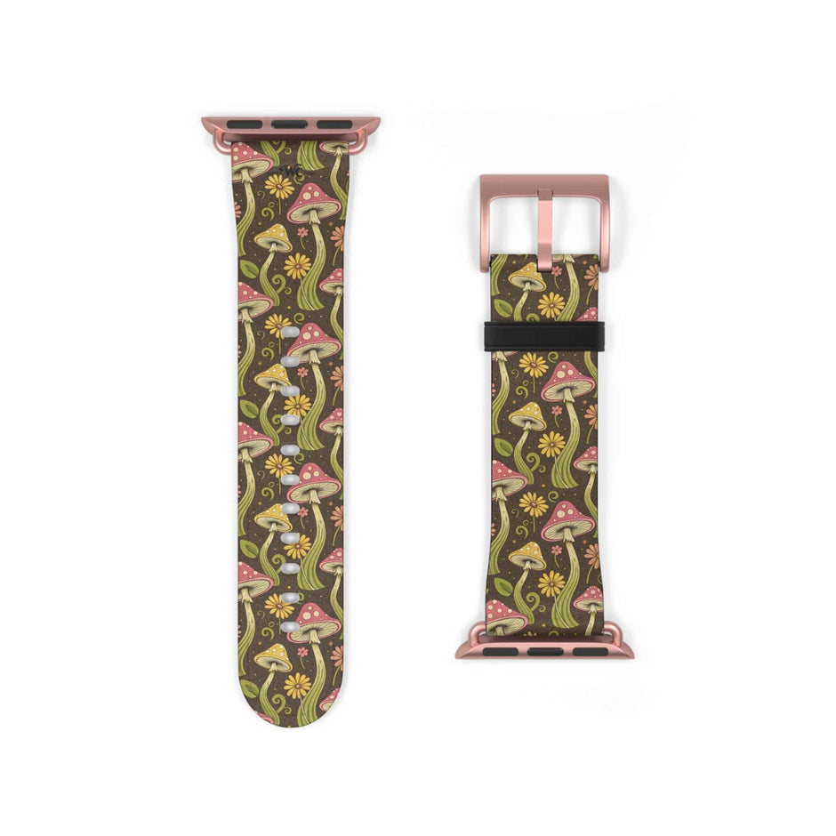 Magic Mushroom - Apple Watch Band  - Vintage Forest Fungi Apple Watch Strap
