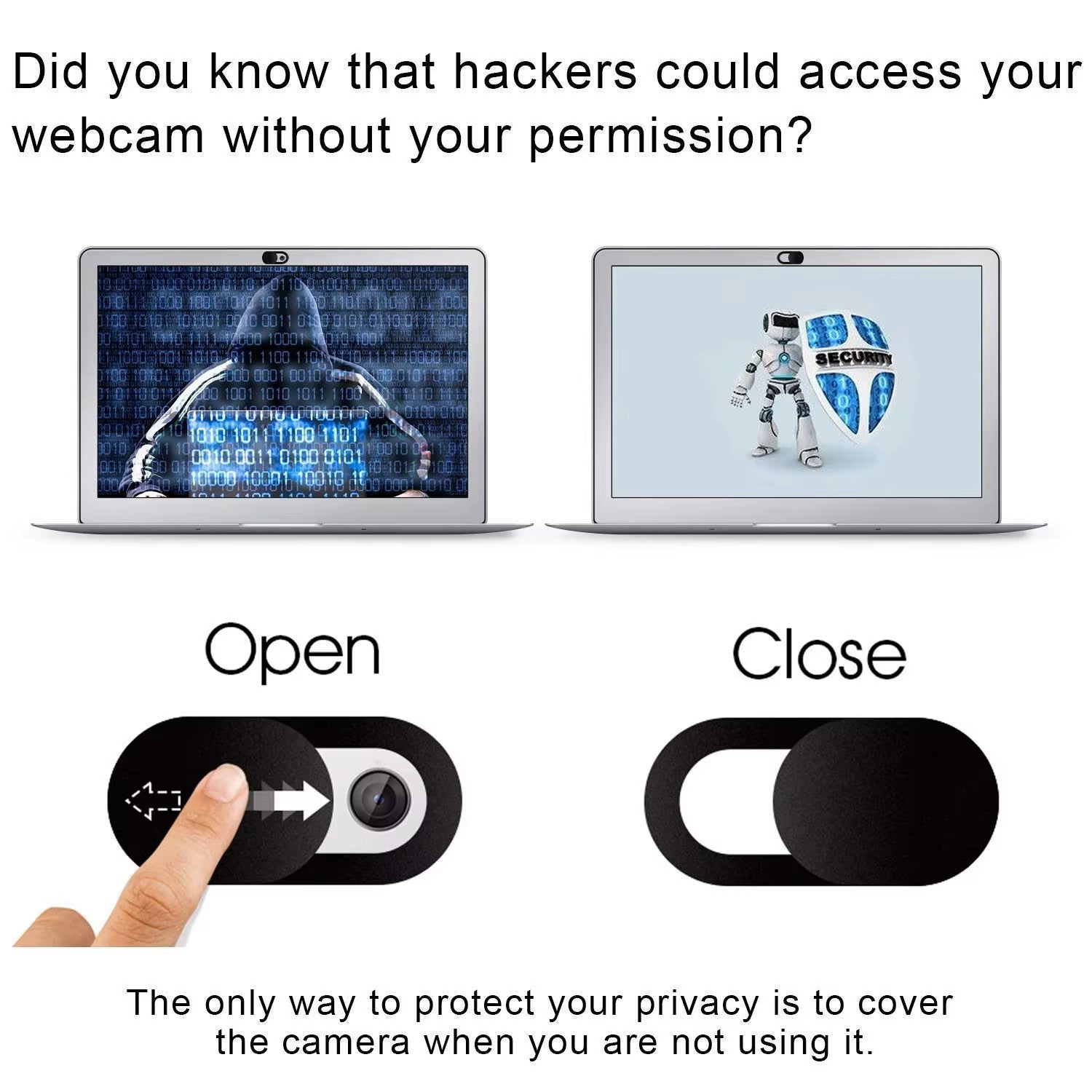 Sliding Webcam Privacy Cover – Laptop & Phone Camera Shutter