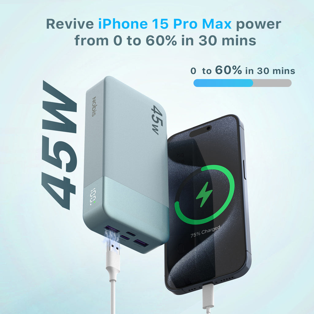 45W PD Fast Charging 20000mAh Power Bank USB-C QC3.0