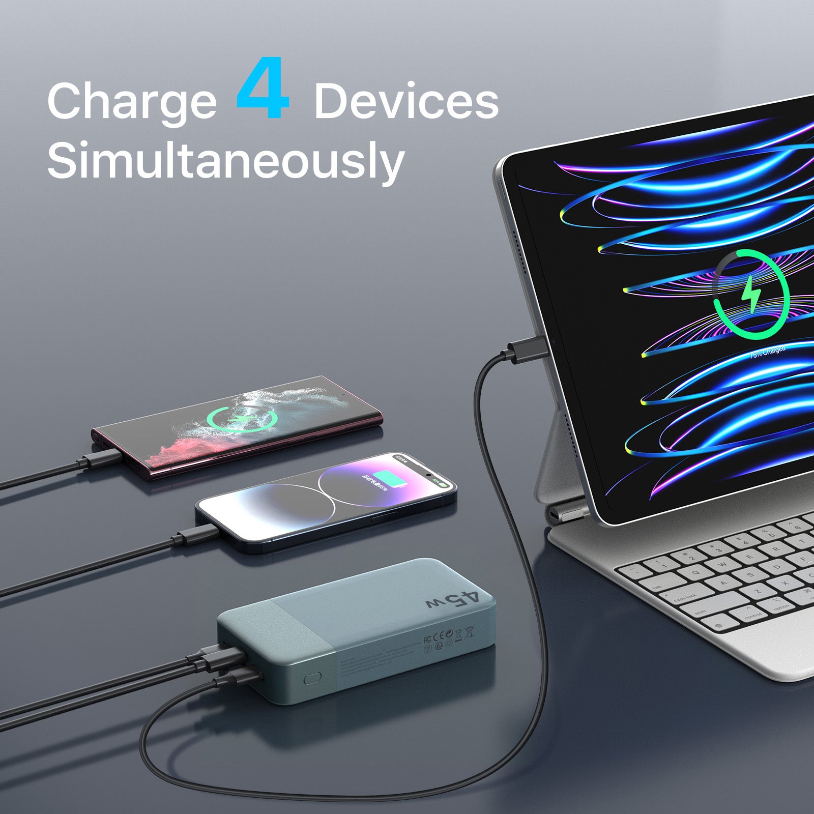 45W PD Fast Charging 20000mAh Power Bank USB-C QC3.0