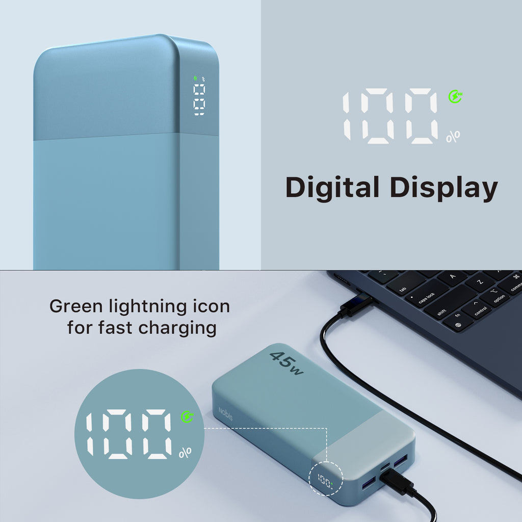 45W PD Fast Charging 20000mAh Power Bank USB-C QC3.0