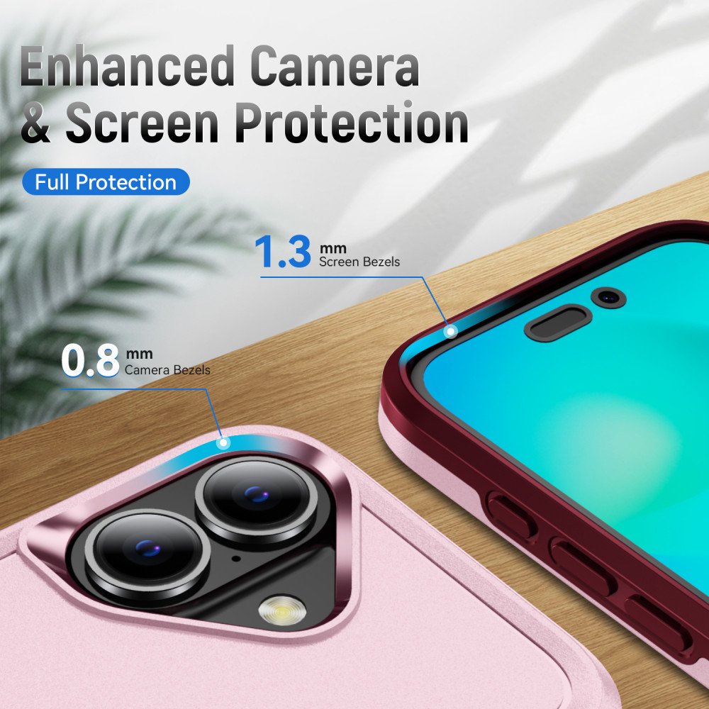 Apple iPhone 16 - Heavy Duty Strong Armor Hybrid Trailblazer Case Cover - PINK