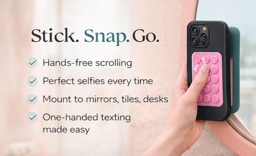 Suction Phone Grip – Slim Silicone Hands-Free Holder