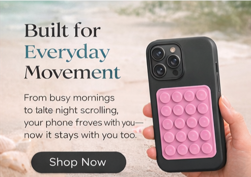 Suction Phone Grip – Slim Silicone Hands-Free Holder