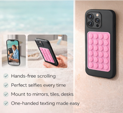 Suction Phone Grip – Slim Silicone Hands-Free Holder