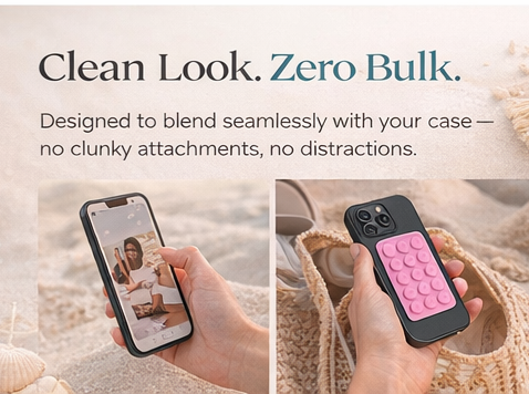 Suction Phone Grip – Slim Silicone Hands-Free Holder