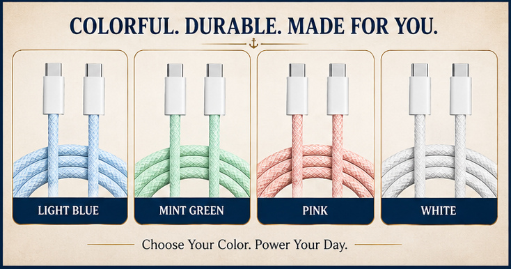 USB-C to USB-C Charger Cord - (1M) - Pure Copper Core