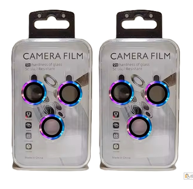 Two packages with multi-color lens protectors
