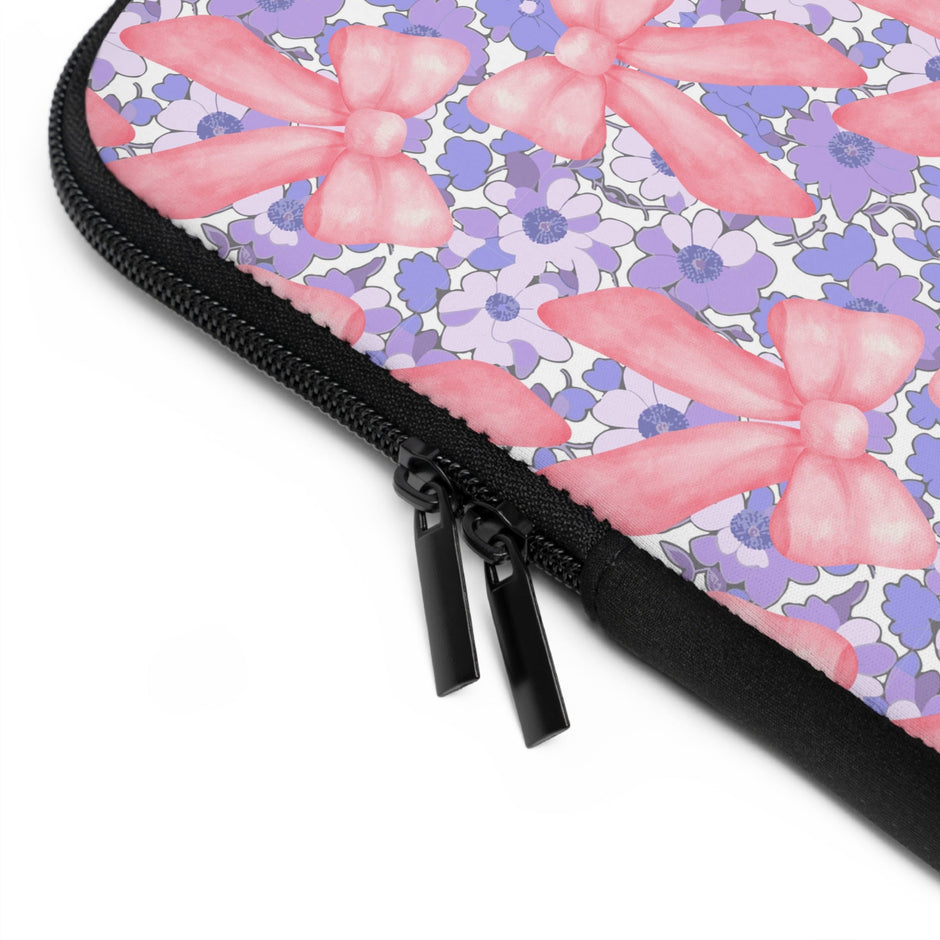 Bow Floral - Safe Harbor Laptop Sleeve - Westport Cove