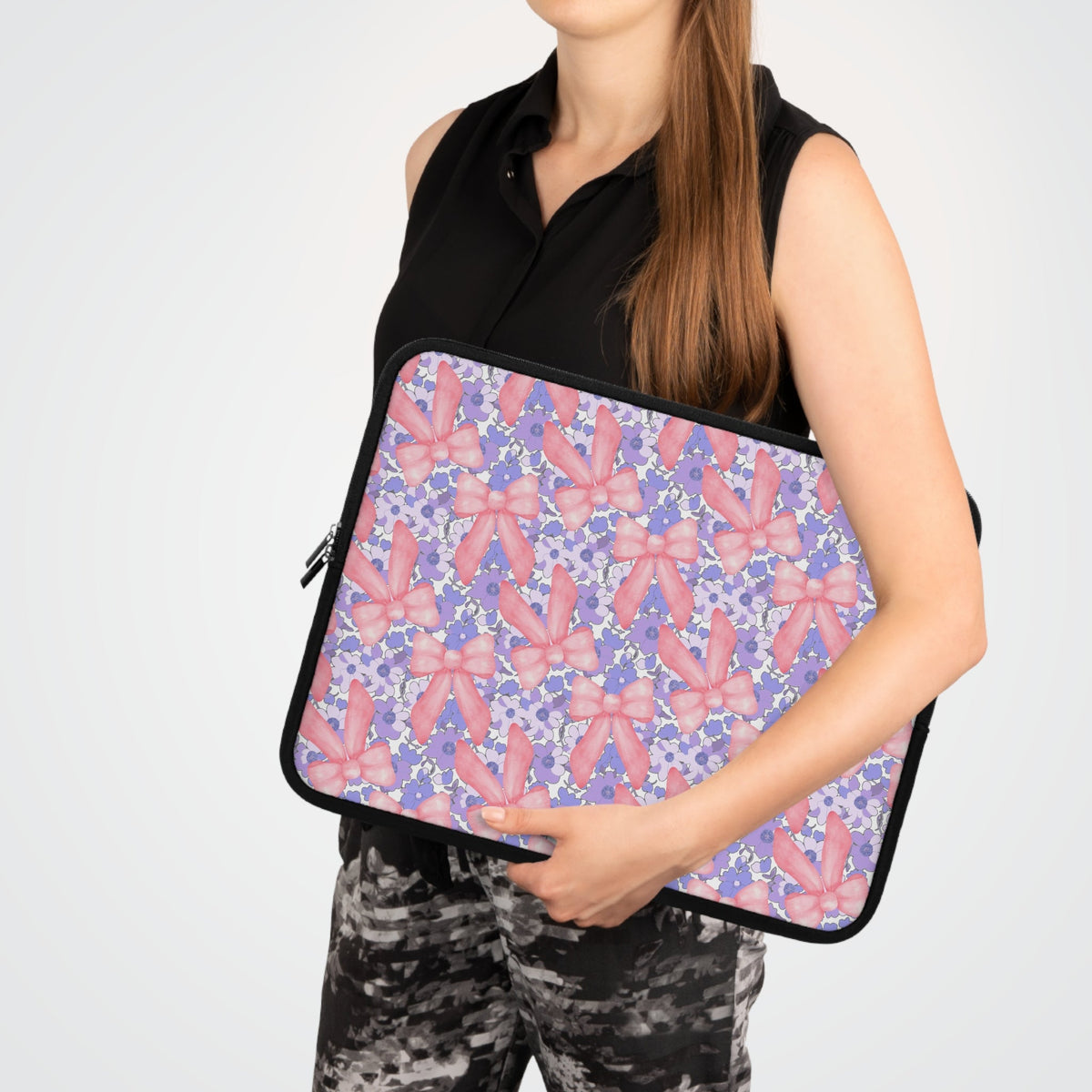 Bow Floral - Safe Harbor Laptop Sleeve - Westport Cove