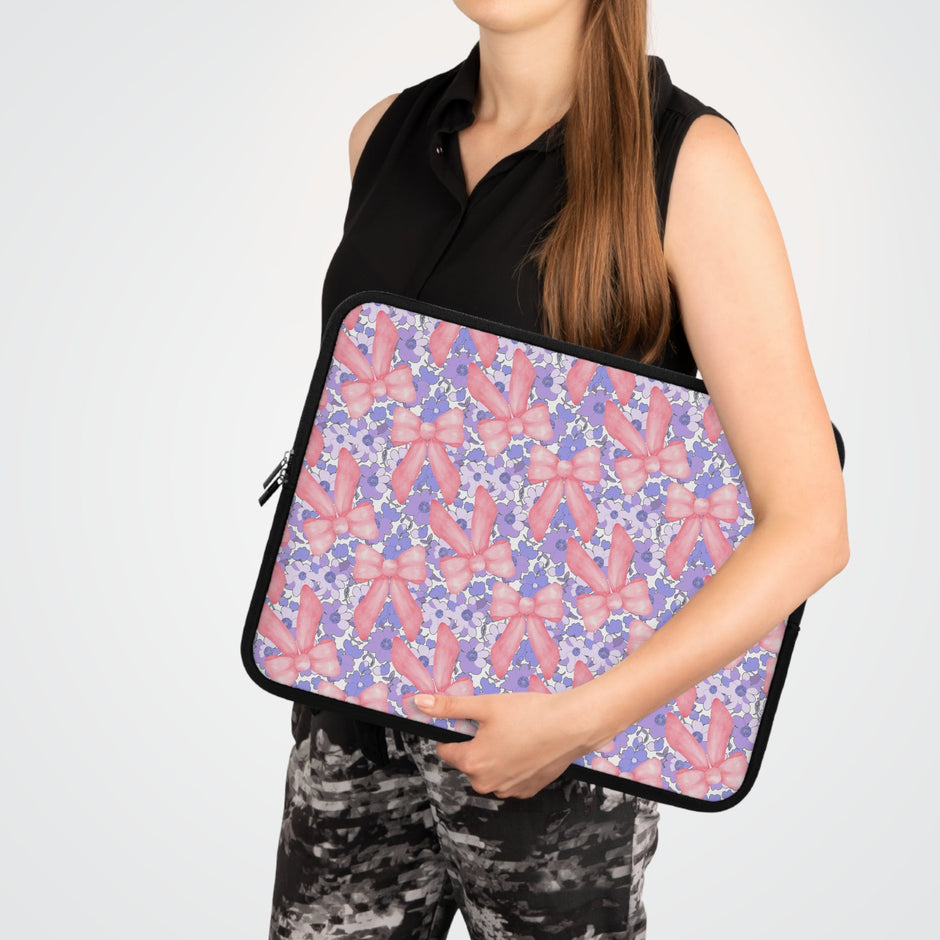 Bow Floral - Safe Harbor Laptop Sleeve - Westport Cove