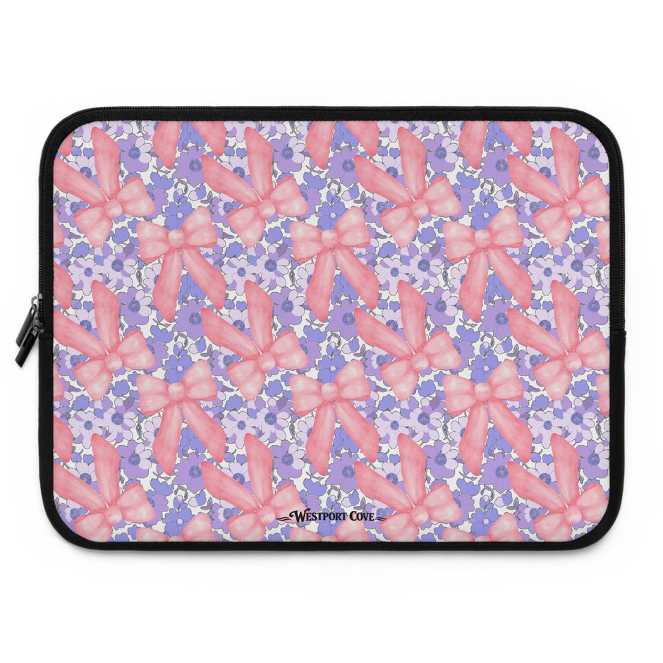 Bow Floral - Safe Harbor Laptop Sleeve - Westport Cove