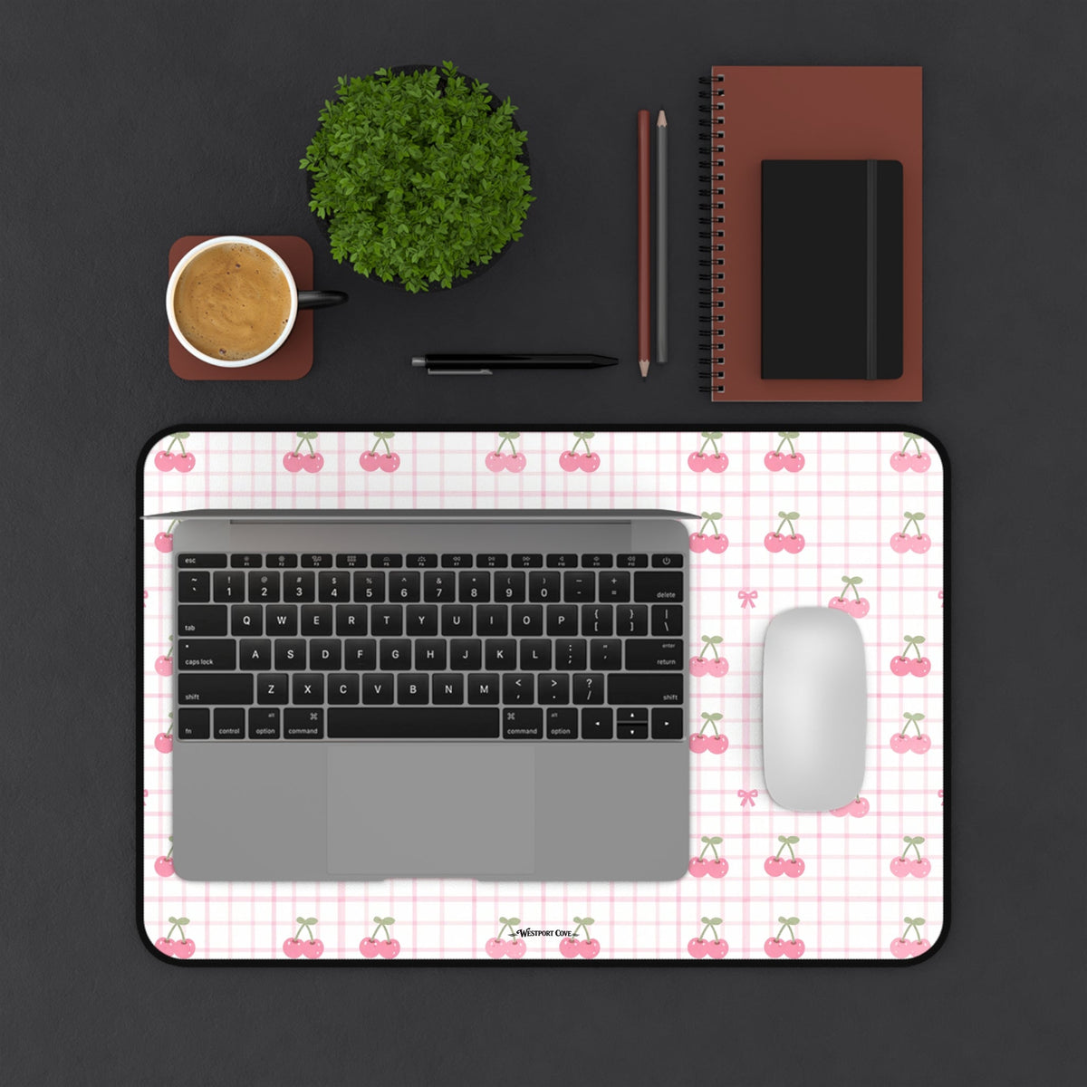 Cherry Ice Cream Smile - Launch Pad - Desk Mat - Westport Cove