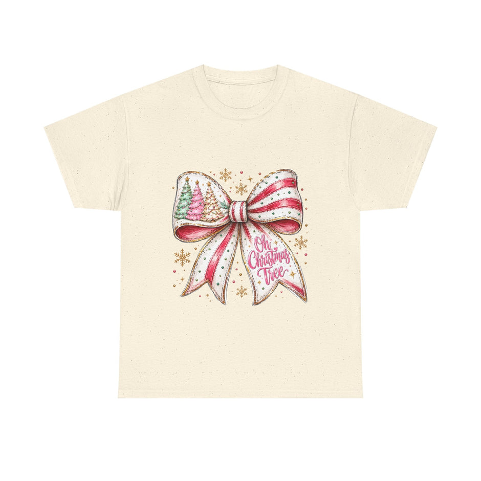 Christmas Bow T-Shirt — 'Oh Christmas Tree' Festive Holiday Tee - Westport Cove