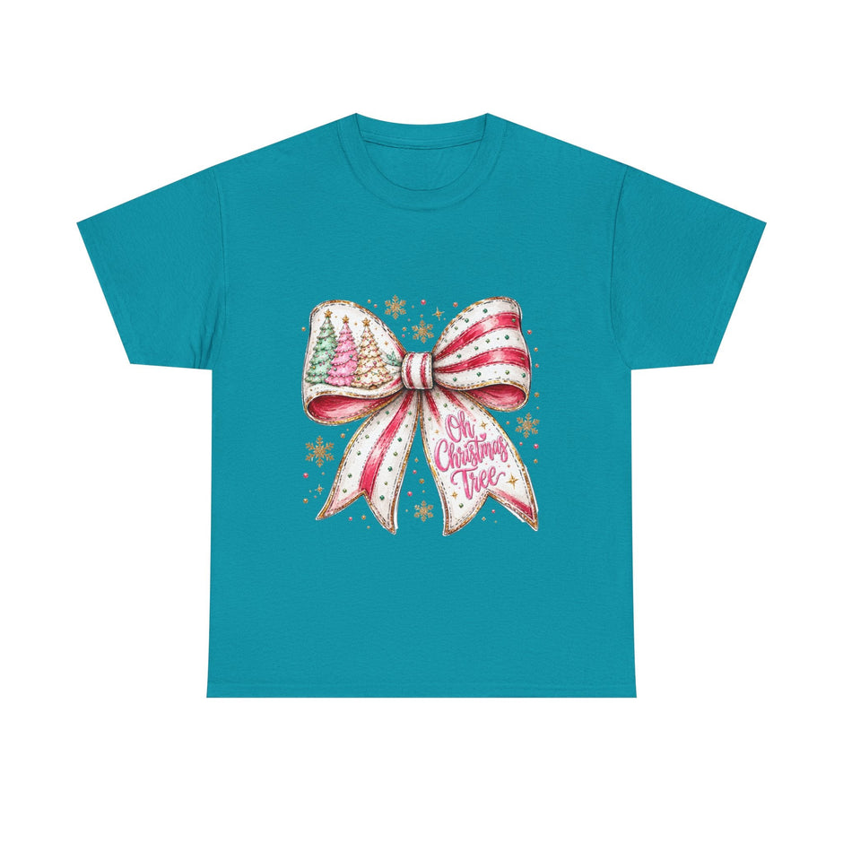 Christmas Bow T-Shirt — 'Oh Christmas Tree' Festive Holiday Tee - Westport Cove