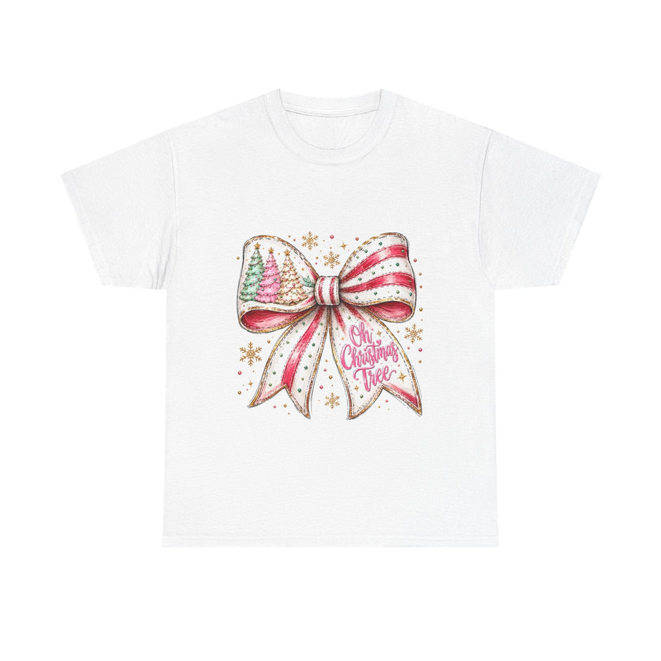 Christmas Bow T-Shirt — 'Oh Christmas Tree' Festive Holiday Tee - Westport Cove