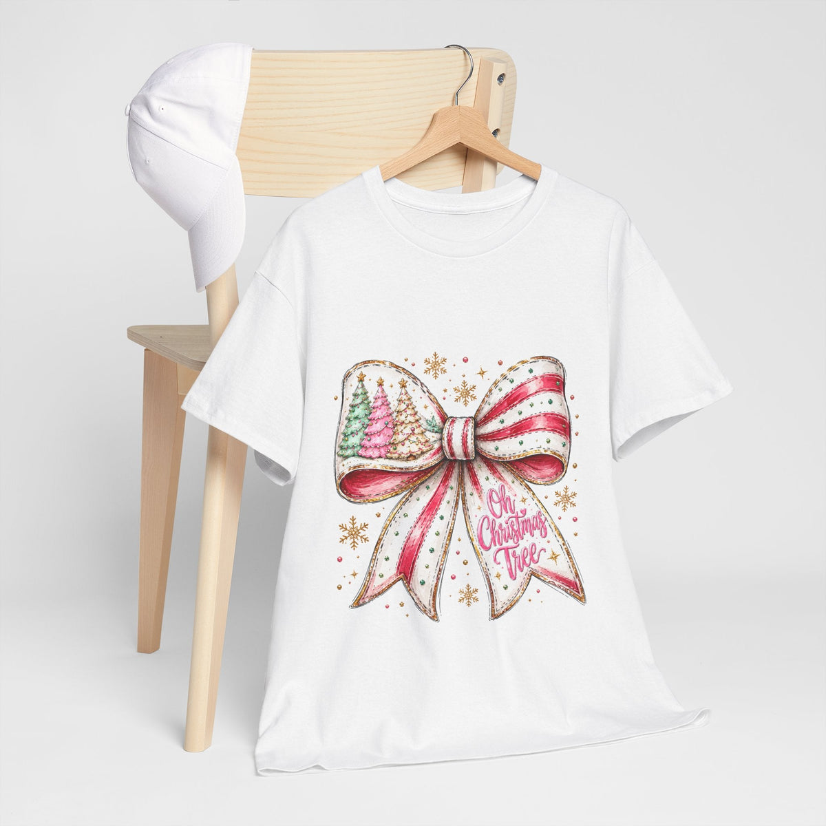 Christmas Bow T-Shirt — 'Oh Christmas Tree' Festive Holiday Tee - Westport Cove