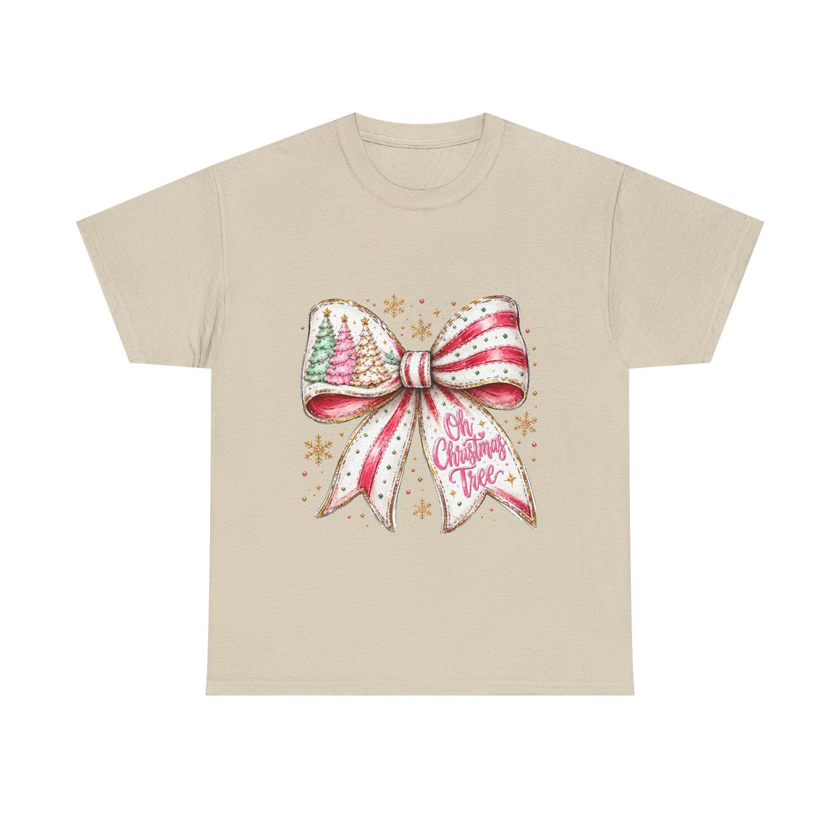 Christmas Bow T-Shirt — 'Oh Christmas Tree' Festive Holiday Tee - Westport Cove