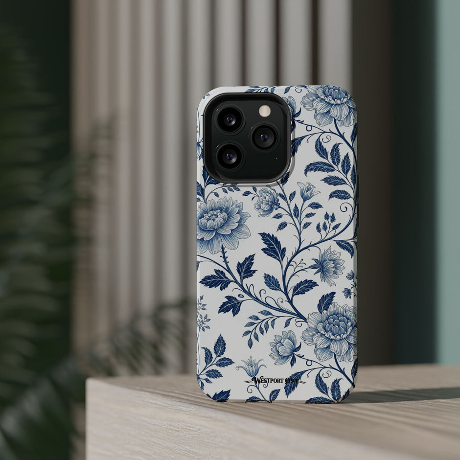 Floral Blue Porcelain - Extreme MagSafe Phone Case - Westport Cove
