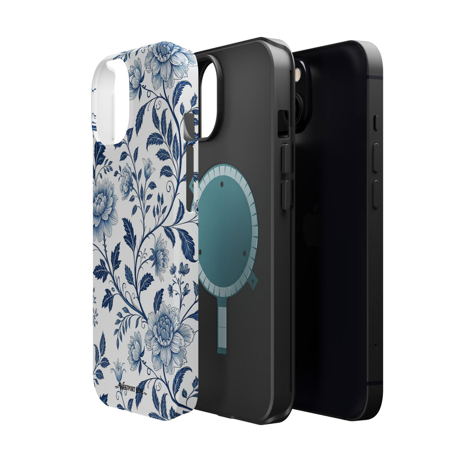 Floral Blue Porcelain - Extreme MagSafe Phone Case - Westport Cove