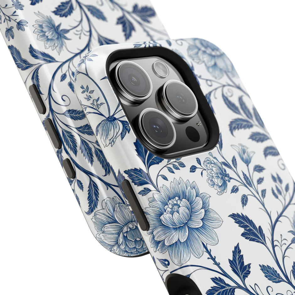 Floral Blue Porcelain - Extreme MagSafe Phone Case - Westport Cove