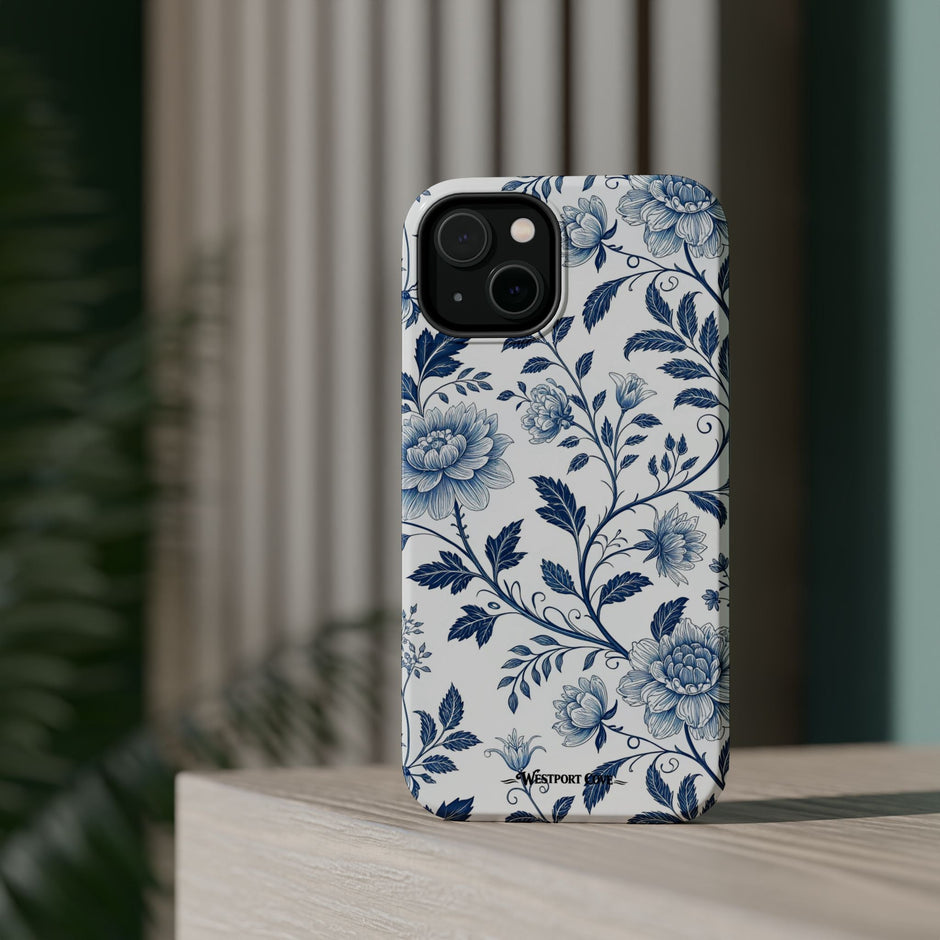 Floral Blue Porcelain - Extreme MagSafe Phone Case - Westport Cove