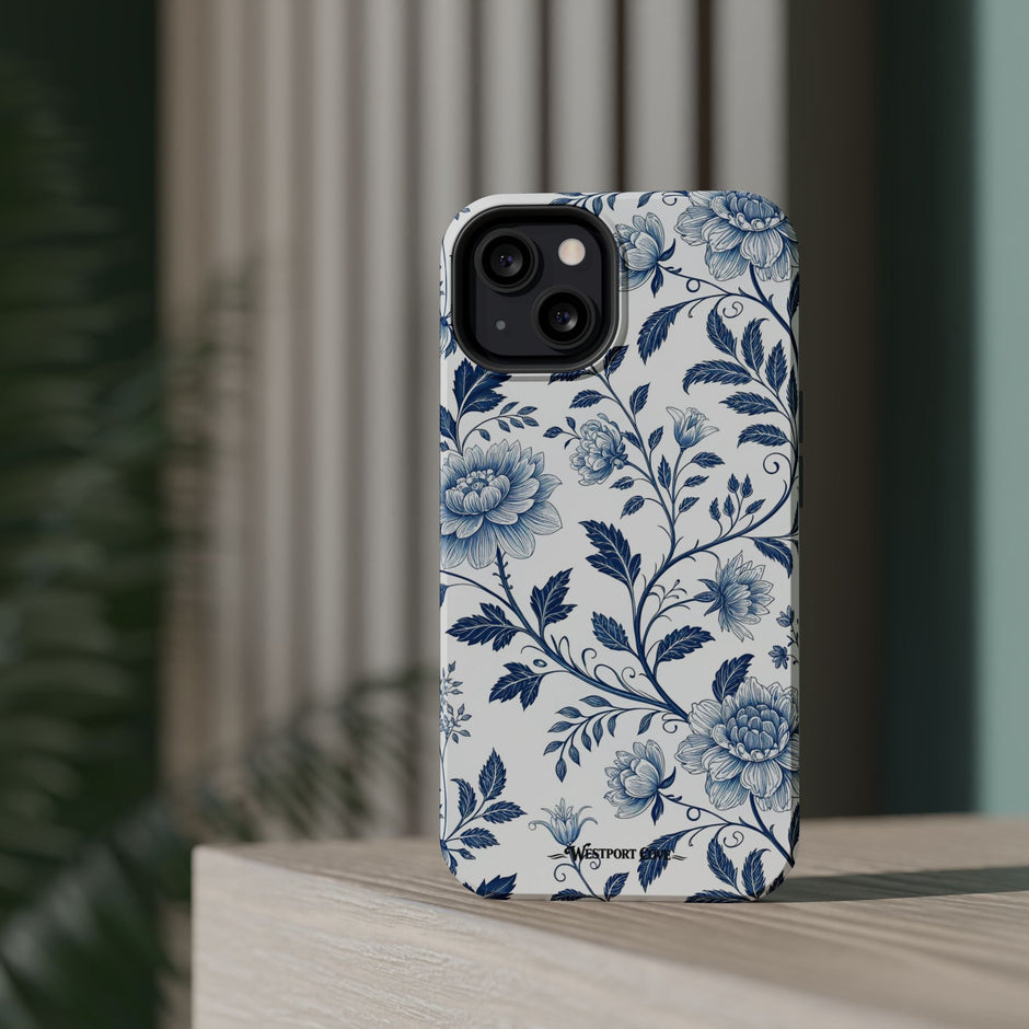 Floral Blue Porcelain - Extreme MagSafe Phone Case - Westport Cove