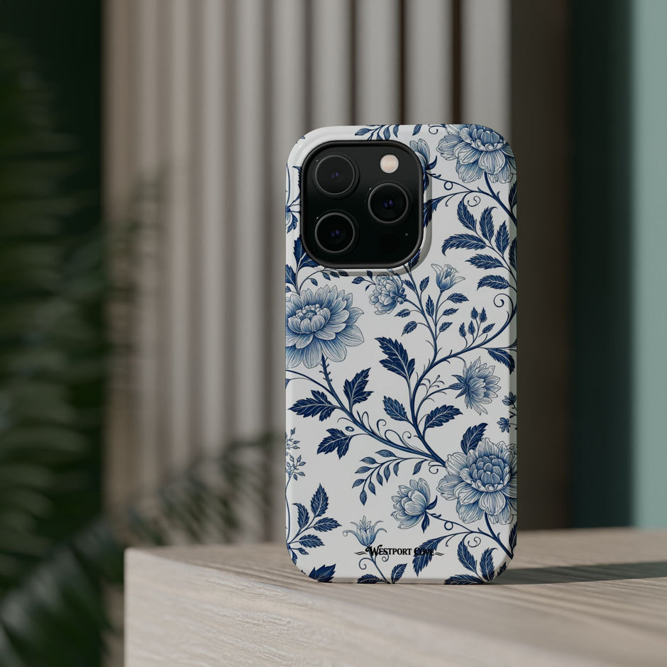 Floral Blue Porcelain - Extreme MagSafe Phone Case - Westport Cove