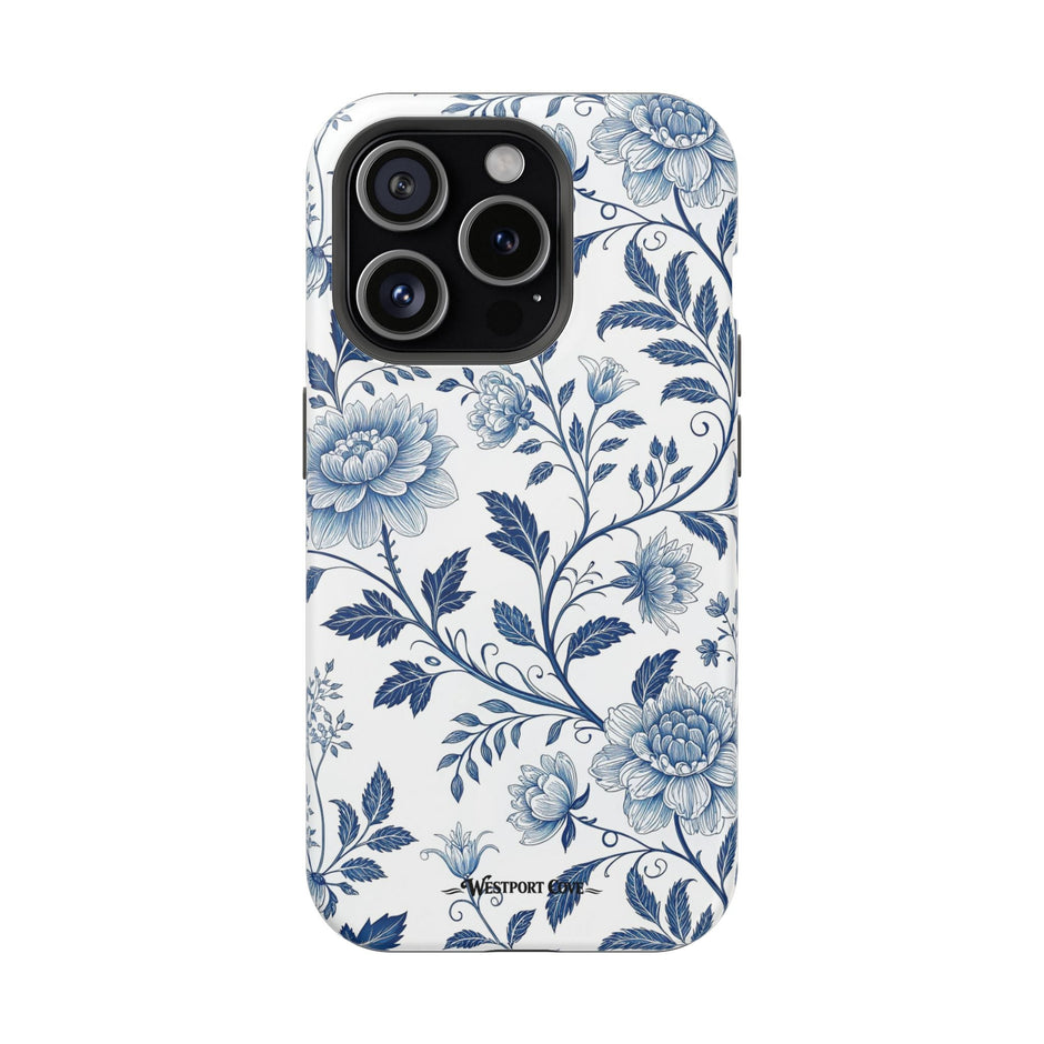 Floral Blue Porcelain - Extreme MagSafe Phone Case - Westport Cove