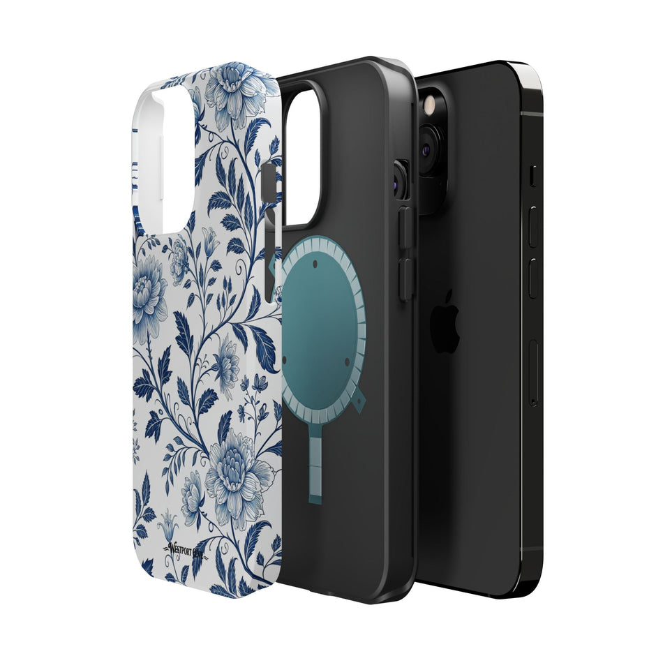 Floral Blue Porcelain - Extreme MagSafe Phone Case - Westport Cove