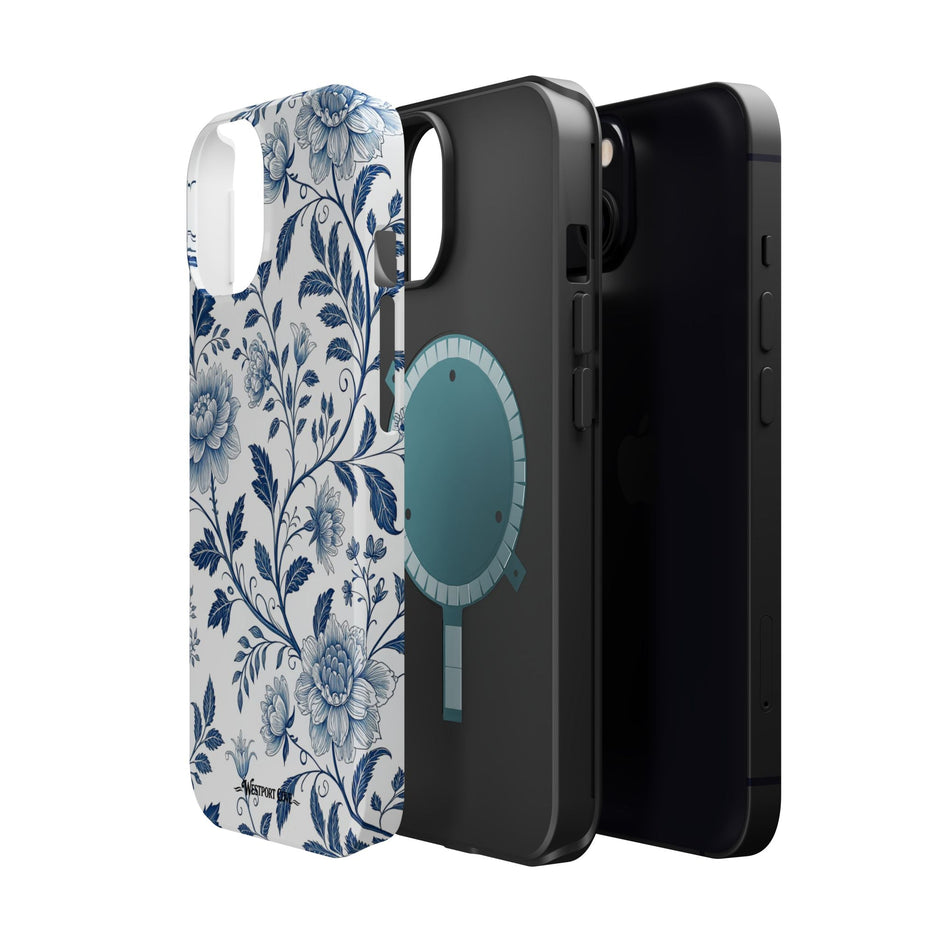 Floral Blue Porcelain - Extreme MagSafe Phone Case - Westport Cove