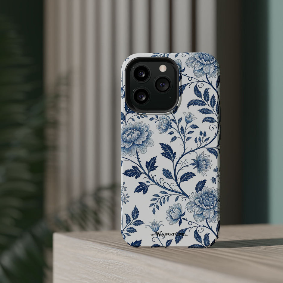Floral Blue Porcelain - Extreme MagSafe Phone Case - Westport Cove
