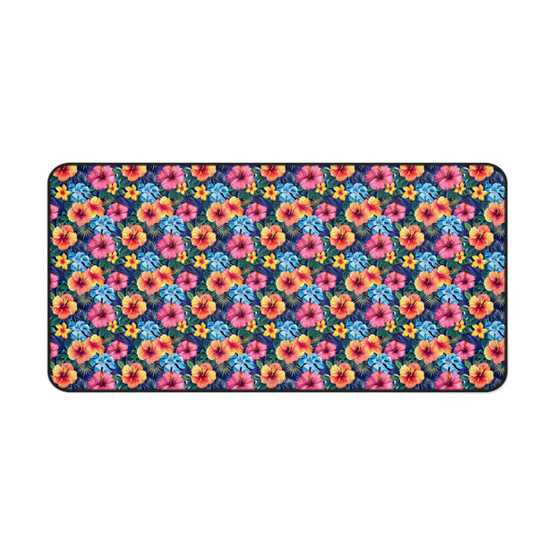 Floral Hibiscus Desk Mat — Vibrant Tropical Mousepad for Home Office - Westport Cove