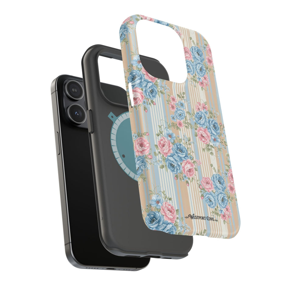 Floral Vintage Stripe - Extreme MagSafe Phone Case - Westport Cove